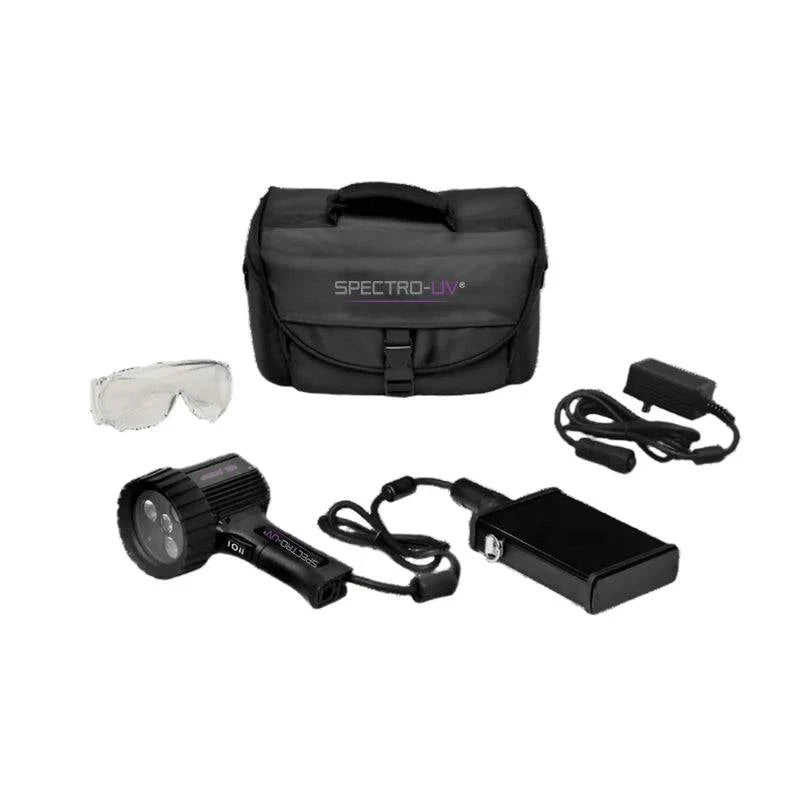 Kit de lámpara de luz negra ultravioleta (UV-A) uVision 365 LED de 365 nm con batería (también disponible en voltajes extranjeros)