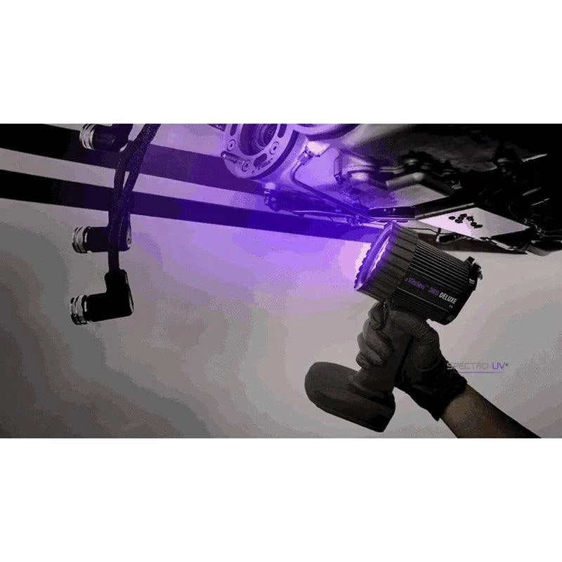 uVision 365 LED 365 nm Ultraviolett (UV-A) Schwarzlichtlampen-Set mit 365 nm UV-A-Passfiltern und Lithium-Ionen-Akku im Griff (auch in Fremdspannungen erhältlich)