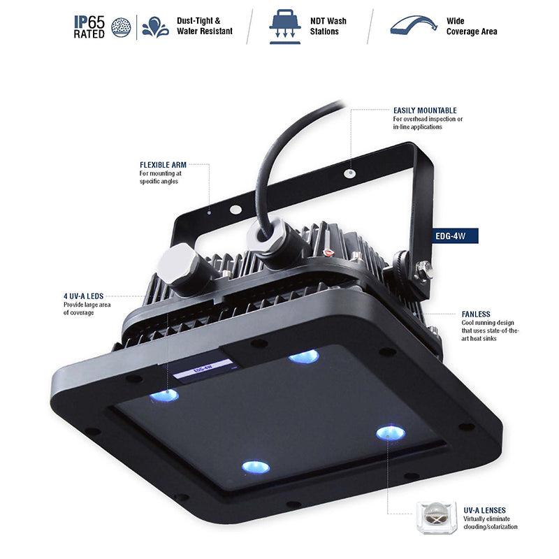 Edge 4 LED 365nm UV-A Blacklight Panel Wash Station Flood Lamp EDG-4W