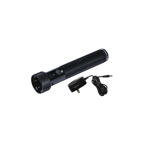 OptiMax Flashlight Body with Rechargeable Battery Stick and Charger (Also available in foreign voltages)