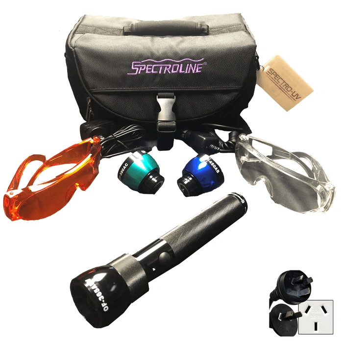 OptiMax Multi-Lite LED Forensic Alternate Light Source (ALS) Inspection Field Kit  (Also available in foreign voltages)