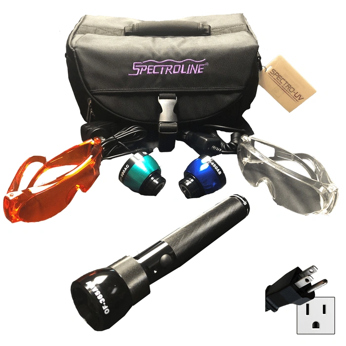 OptiMax Multi-Lite LED Forensic Alternate Light Source (ALS) Inspection Field Kit (Also available in foreign voltages) (OFK-300A)