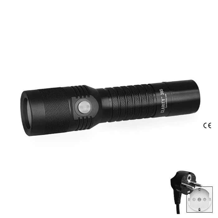 Clarity 365 LED 365nm UV-A Flashlight Kit with Lithium Ion Battery (Also available in foreign voltages) (SPN-CLR365-SC)