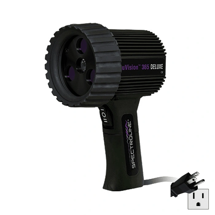 uVision 365 Deluxe Series LED 365nm Ultraviolet (UV-A) Blacklight Lamp Kit with UV-A Pass Filters  and Battery Pack  (Also available in foreign voltages)